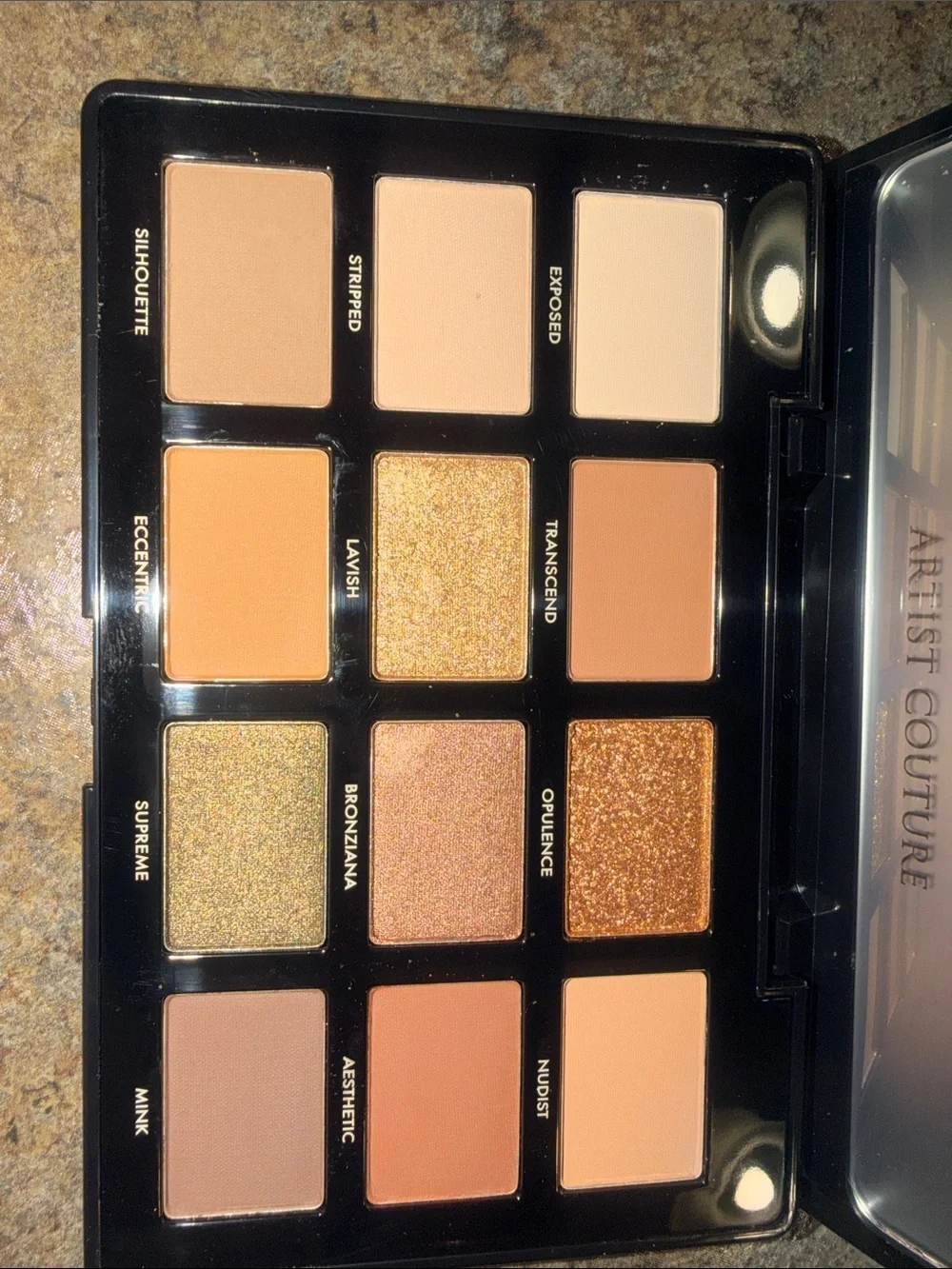 Artist Couture Supreme Nudes Eyeshadow Palette - Black & Gold Script